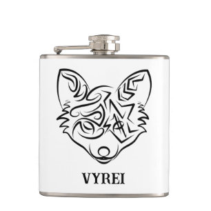 Flasques Renard tribal noir et blanc