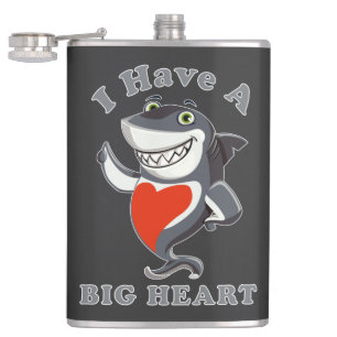 Flasques Requin J'Ai Un Grand Coeur Valentines Day Love T-S