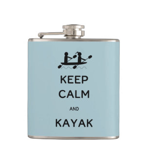 Flasques Restez calme et Kayak avec moi