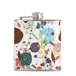 Flasques Rétro motif floral 2