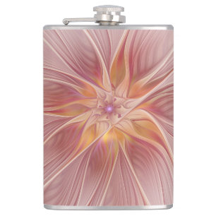 Flasques Rêve Rose Pâle Floral Art Fractal Abstrait Fleur