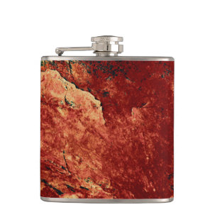 Flasques Roche peinte en rouge