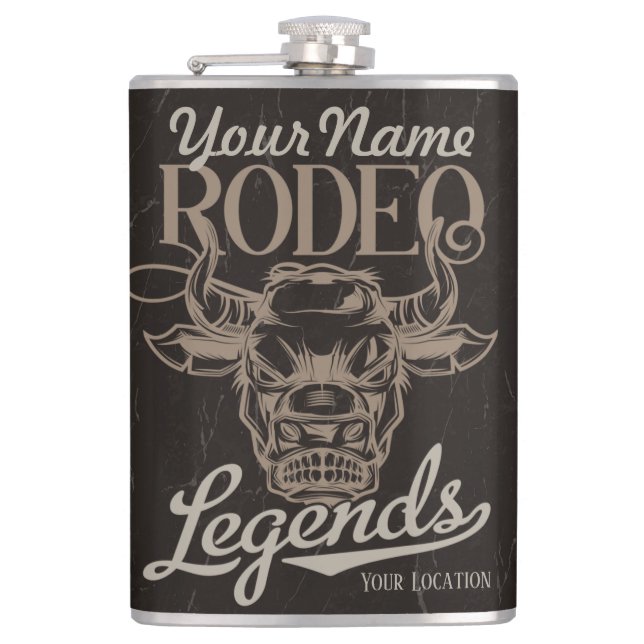 Flasques Rodéo personnalisé Old West Steer Roping Légendes (Devant)