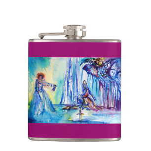 FLASQUES ROI ARTHUR, DAME DU LAC ET EXCALIBUR