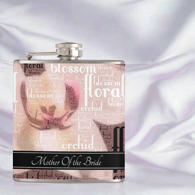 Flasques Rose de mariage sur mesure Gold Mère de la mariée (flask front design)