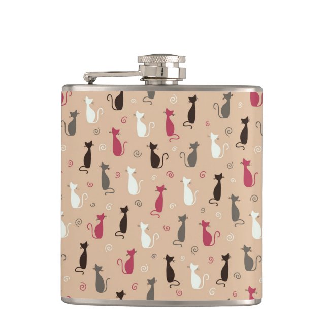 Flasques rose de motif de chats (Devant)