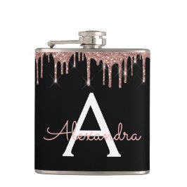 Flasques Rose Gold - Blush Pink Parties scintillant Nom du 