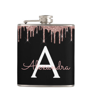 Flasques Rose Gold - Blush Pink Parties scintillant Nom du