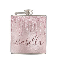 Rose gold rose pailleté monogramme script