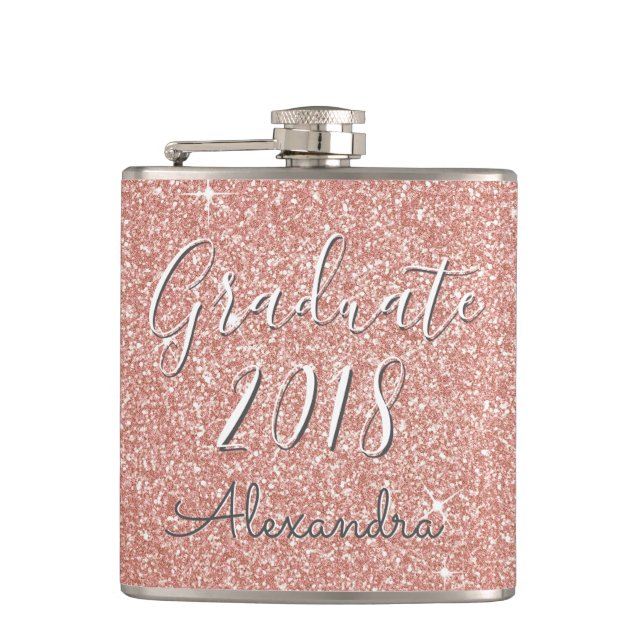 Flasques Rose Gold Sparkle Parties scintillant Classe de 20 (Devant)