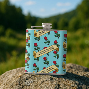 Flasques Rose Rouge Drôle Boire Pour Oublier Le Motif De Ru