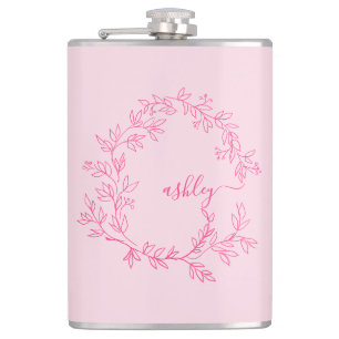 Flasques Rose vif Monogramme Fille d'enterrement de vie de