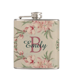 Flasques Rose vintage d'aquarelle floral