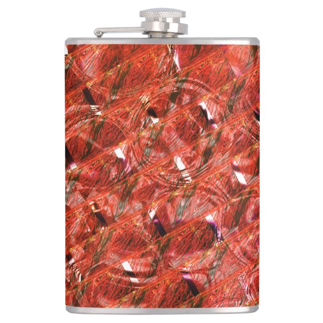 Flasques rouge clair Abstrait avec taches et style tordu (Devant)