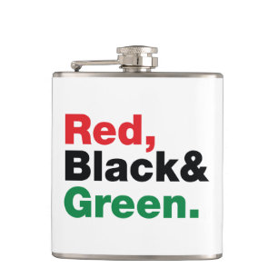 Flasques Rouge, Noir et Vert.
