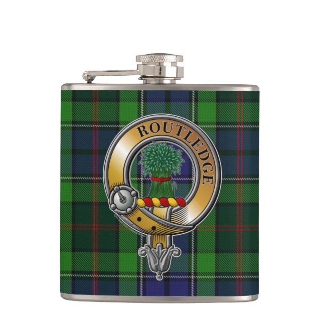 Flasques Routledge Tartan & Badge (Devant)