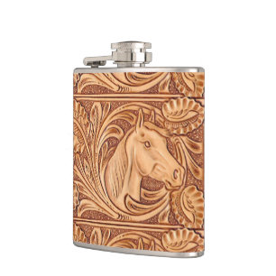 Flasques rustique western country cuir cheval équestre