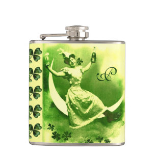 Flasques SAINT PATRICK'S DAY LUNE LADY AVEC Monogramme SHAM