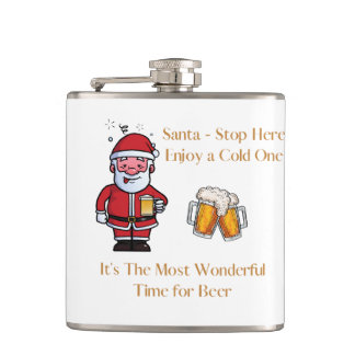 Flasques Santa - Stop Here, Enjoy a Cold One on a 