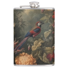 Flasques Scène botanique vintage oiseaux fleurs au paradis