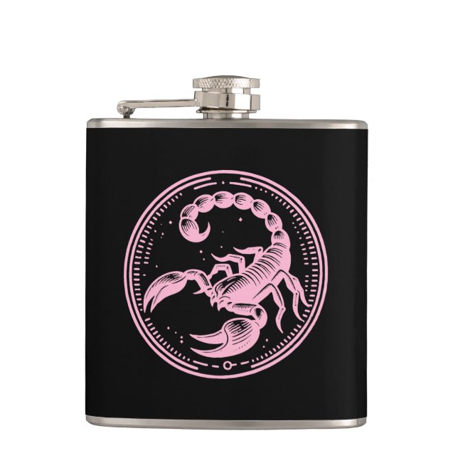 Flasques Scorpion rose Astrologie Scorpion SIGNE Zodiaque (Devant)