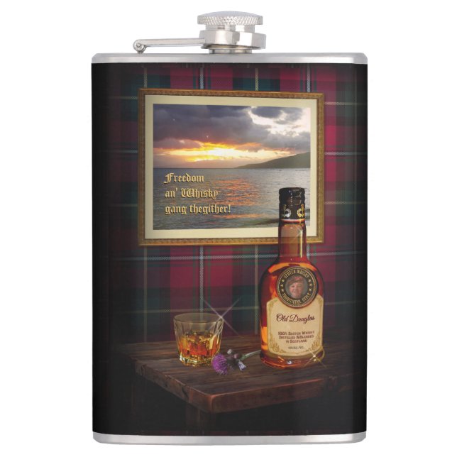 Flasques Scotch Whisky Flask avec votre texte et votre imag (Devant)