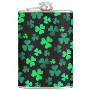Flasques Shamrock Clover Irlande Irish Modern Green & Black