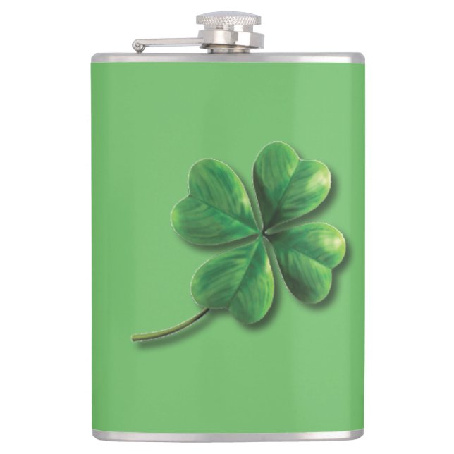Flasques Shamrock irlandais vert moderne (Devant)