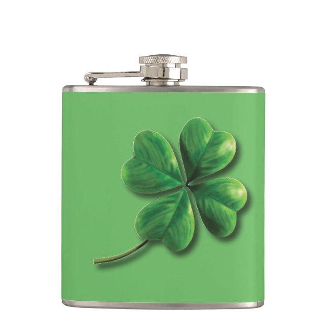 Flasques Shamrock irlandais vert moderne (Devant)
