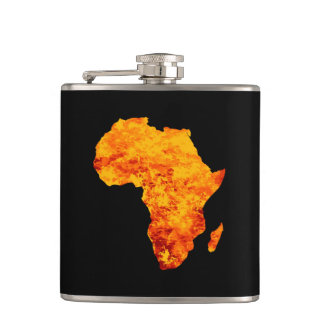 Flasques Silhouette D'Afrique En Feu