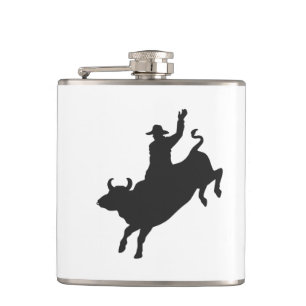 Flasques Silhouette de Rodeo Bull Ride