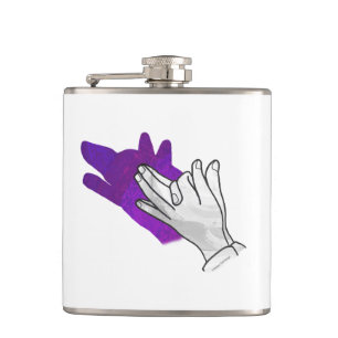 Flasques Silhouette main Wolf pourpre
