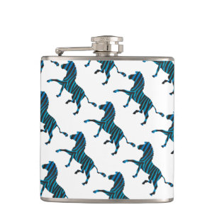 Flasques Silhouette noire et bleue Zebra
