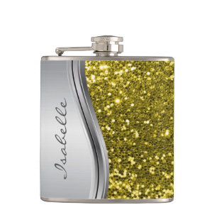 Flasques Silver Faux Parties scintillant Glam Bling Personn
