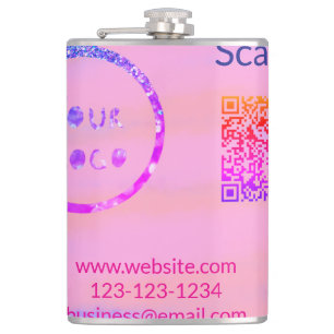 Flasques Simple minimum q r code ajouter logo code d'analys
