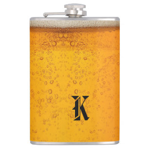 Flasques Simple Monogramme de bière dorée Soirée de Noël