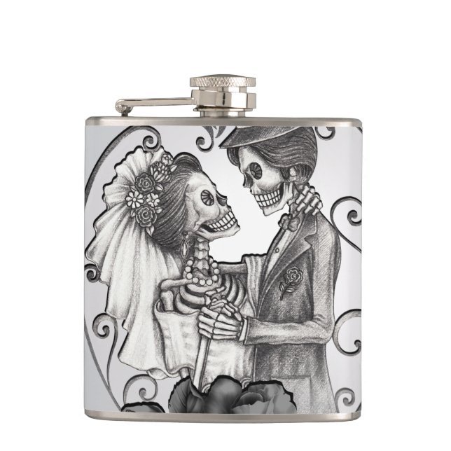 Flasques Skeleton Love Couple Mariage Danse (Devant)