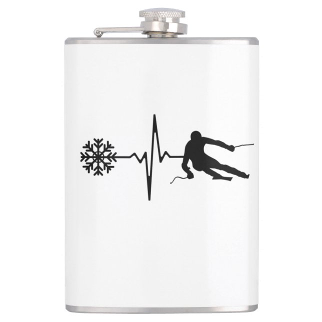 Flasques Skiing - Skiing Heartbeat Skier Gift (Devant)