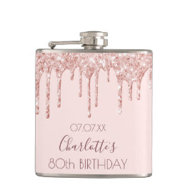 Flasques Soirée de 80e anniversaire rose parties scintillan