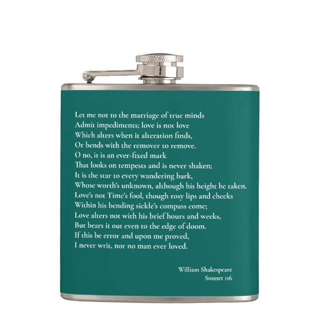 Flasques Sonnet 116Laissez-moi ne pas parler du mariage des (Devant)