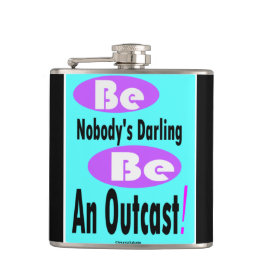 Flasques Soyez personne ballon noir et turquoise de 6 onces