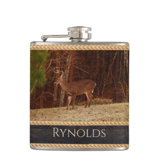 Flasques Stag en bois rustique / Camouflage de cerf de Buck