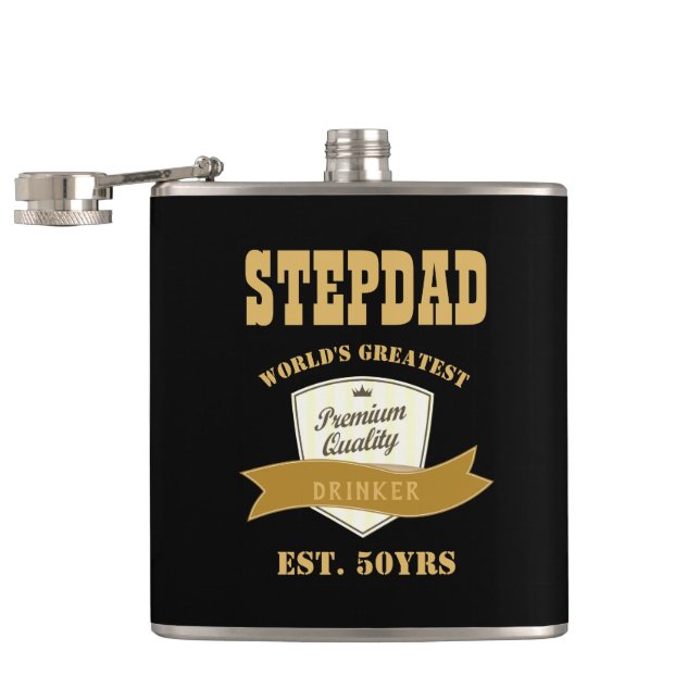 Flasques STÉPDAD 50e anniversaire FUNNY Drinker est. 50 ans (Ouvert)