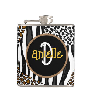 Flasques Stripes Leopard et Zebra Imprimer Personnalisé