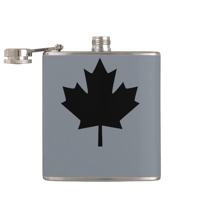Flasques Style canadien de feuille d'érable noire (Ouvert)