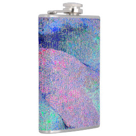 Flasques Style cuir ciré avec peinture usée, tons bleus