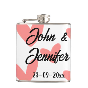Flasques style de texte minimal simple blanc mariage cœur r