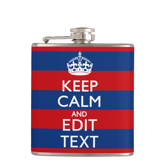 Flasques Stylé KEEP CALM et votre texte sur les bandes (Devant)