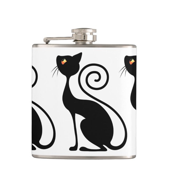 Flasques Style Vintage Chat noir (Devant)