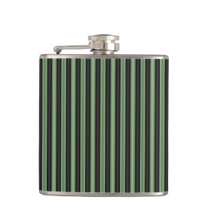 Flasques Style Vintage Olive Sage Vert noir 3D rayé